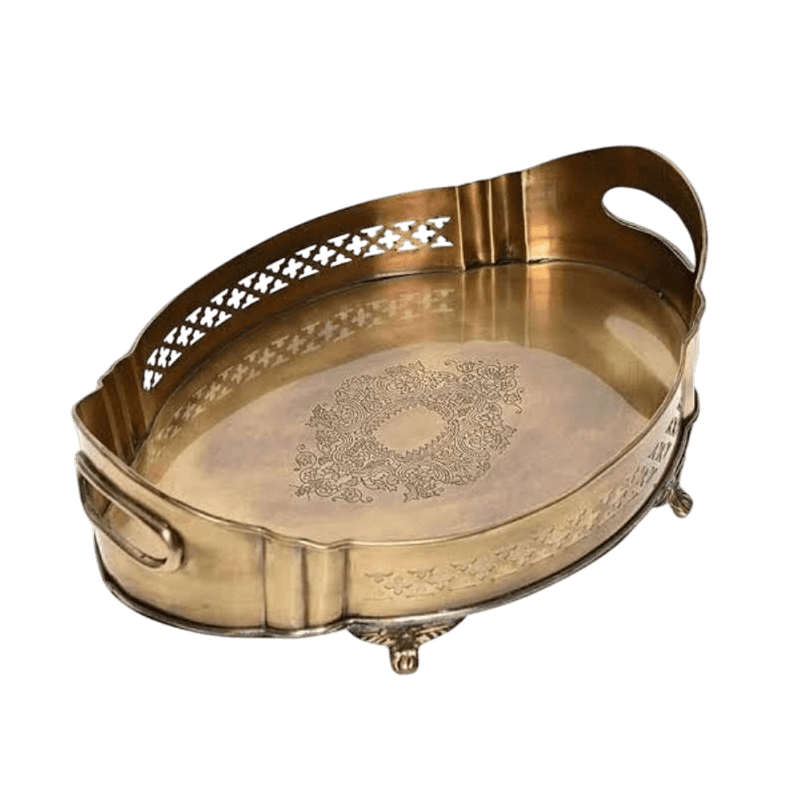 BRASS SERVING TRAY (ANTIQUE)